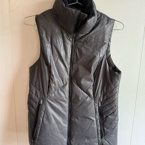 Champion Gray Quilted Puffer Vest with Stand-Up Collar
